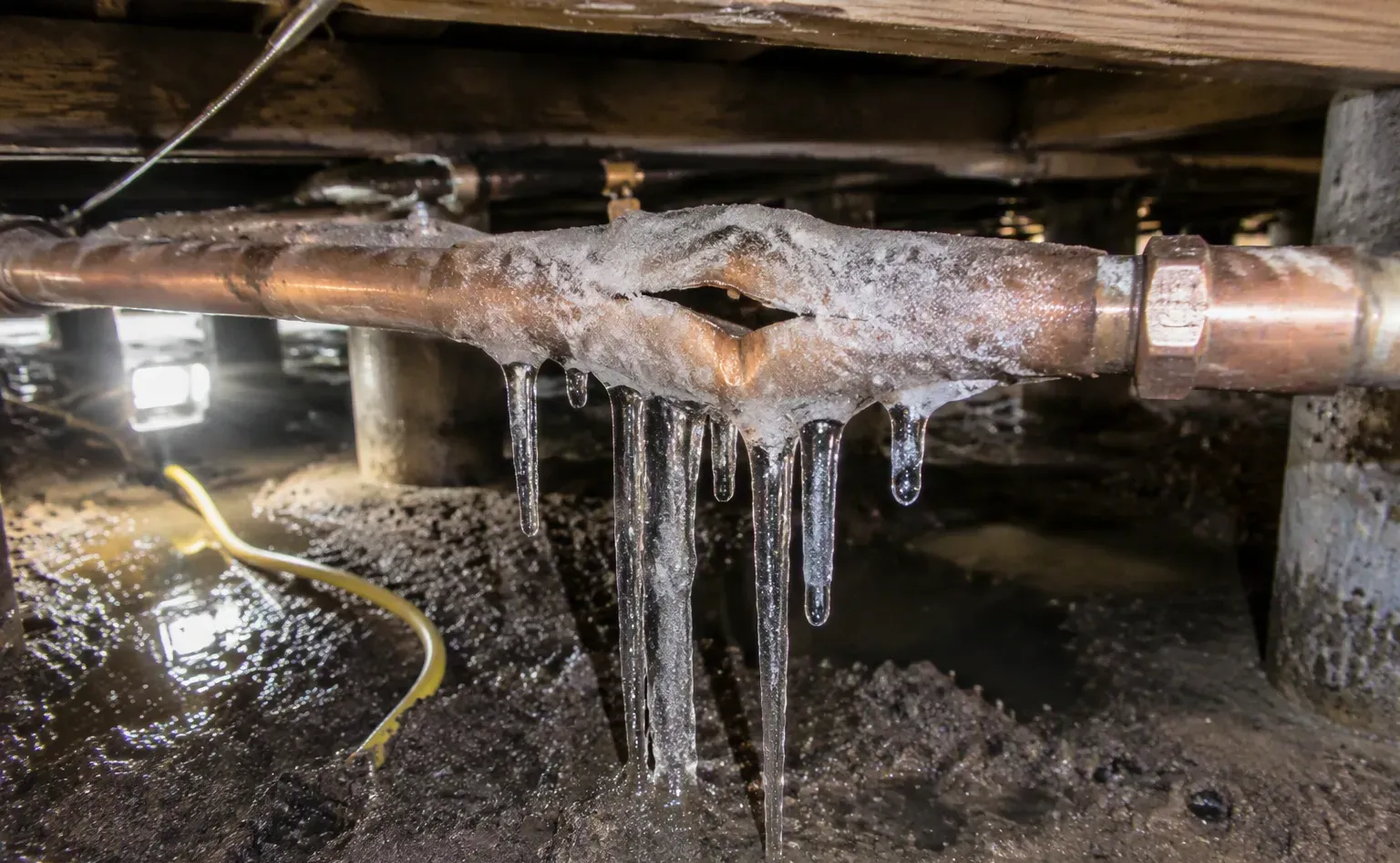 Burst pipe repair and water cleanup in a Alexandria bathroom