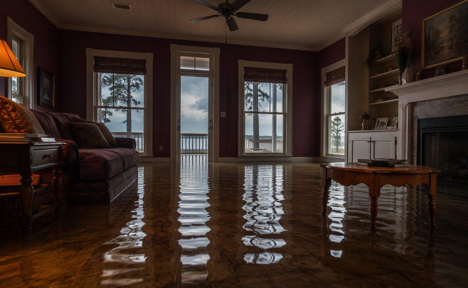 Floodwater inside an Alexandria area home