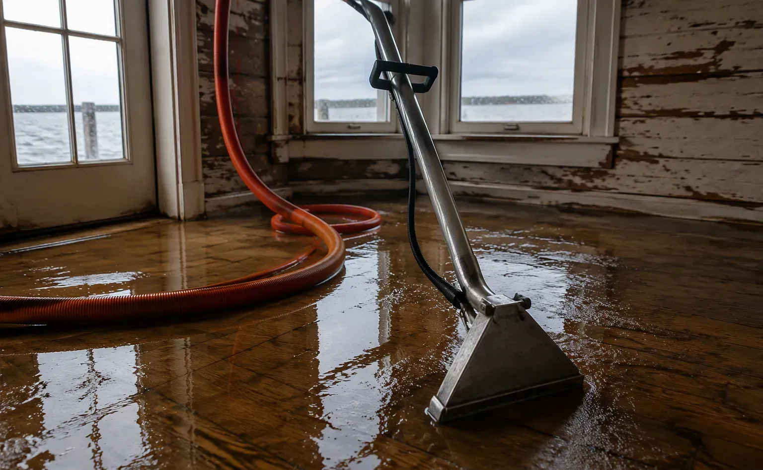 Water extraction and standing water removal in a Alexandria home